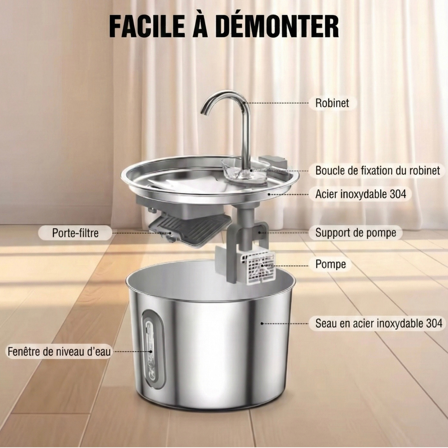 Fontaine Inox : Acier inoxydable antibactérien
